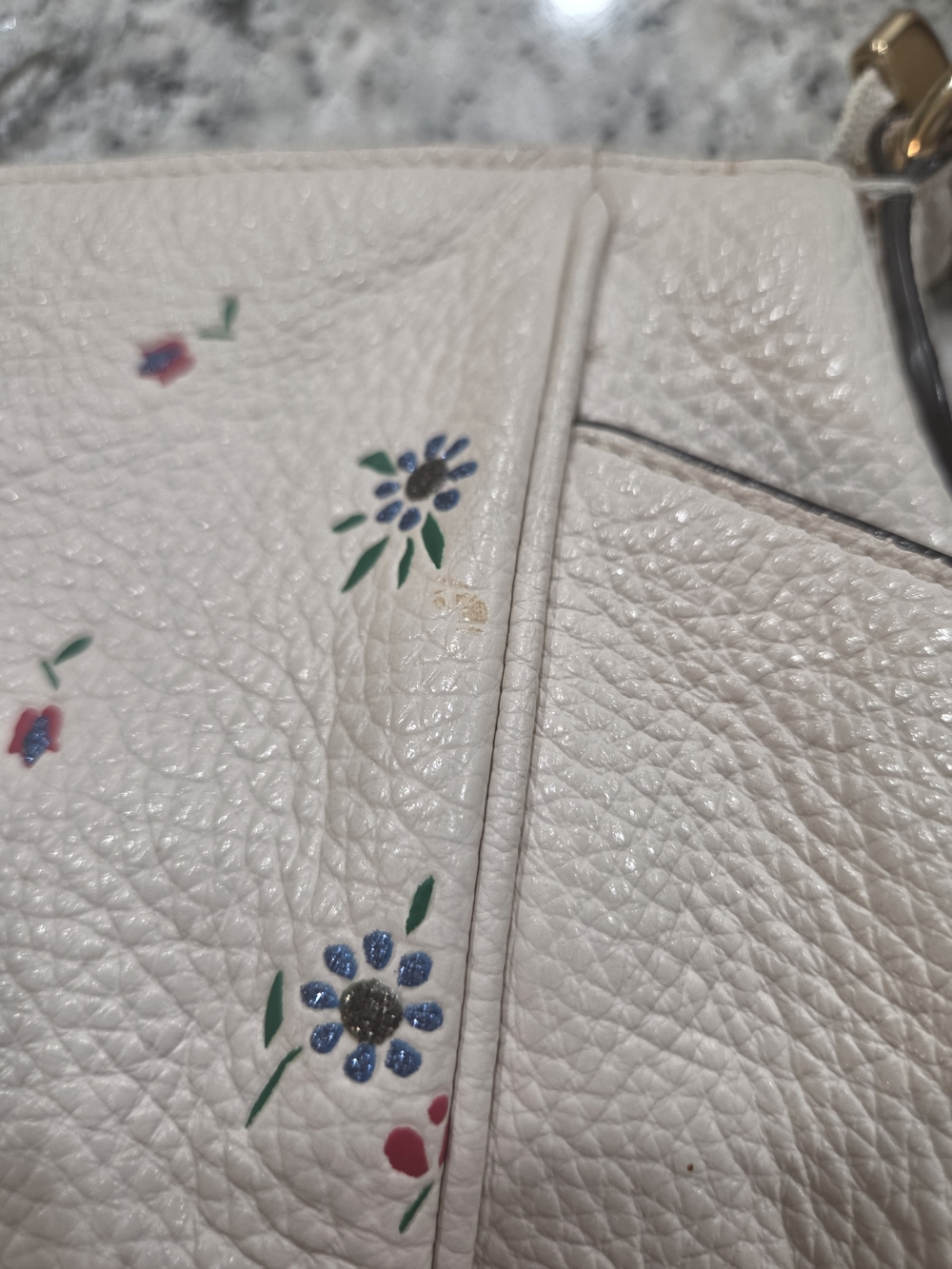 Coach Floral Print Cream Leather Shoulder Bag - Picture 10 of 16